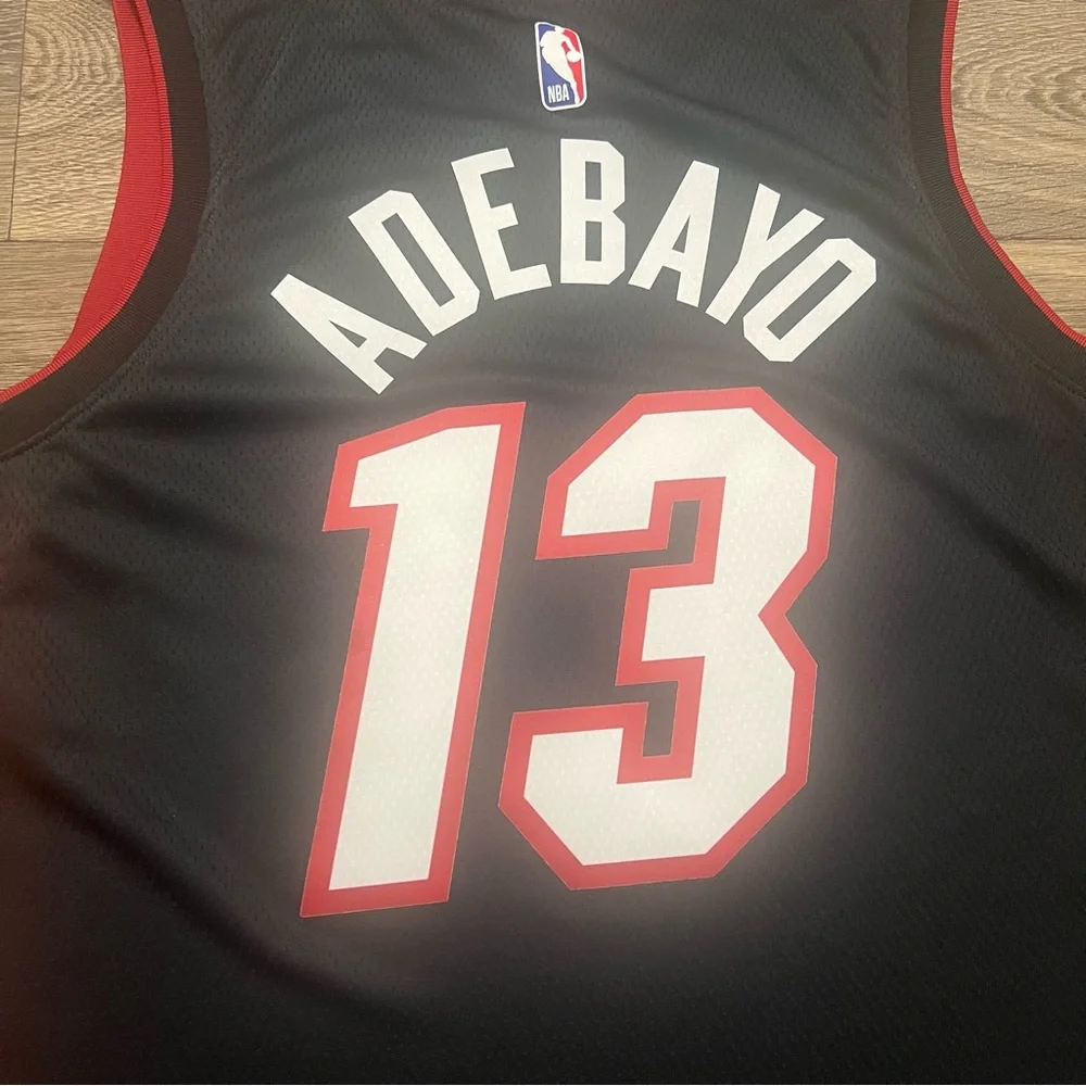 Miami Heat Bam Adebayo Nike Black Swingman Jersey Icon Edition Size XL Black NBA